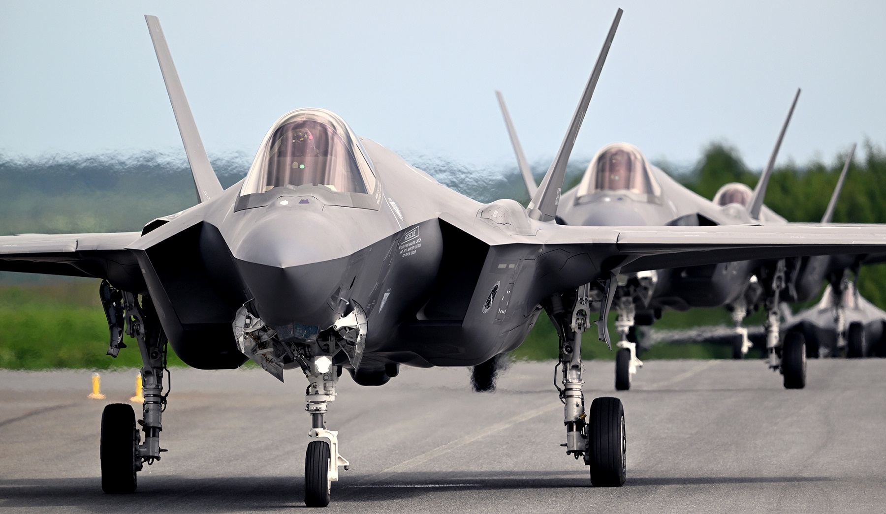 U.S. Air Force F-35A Lightning II fighter jets at Pirkkala Air Base