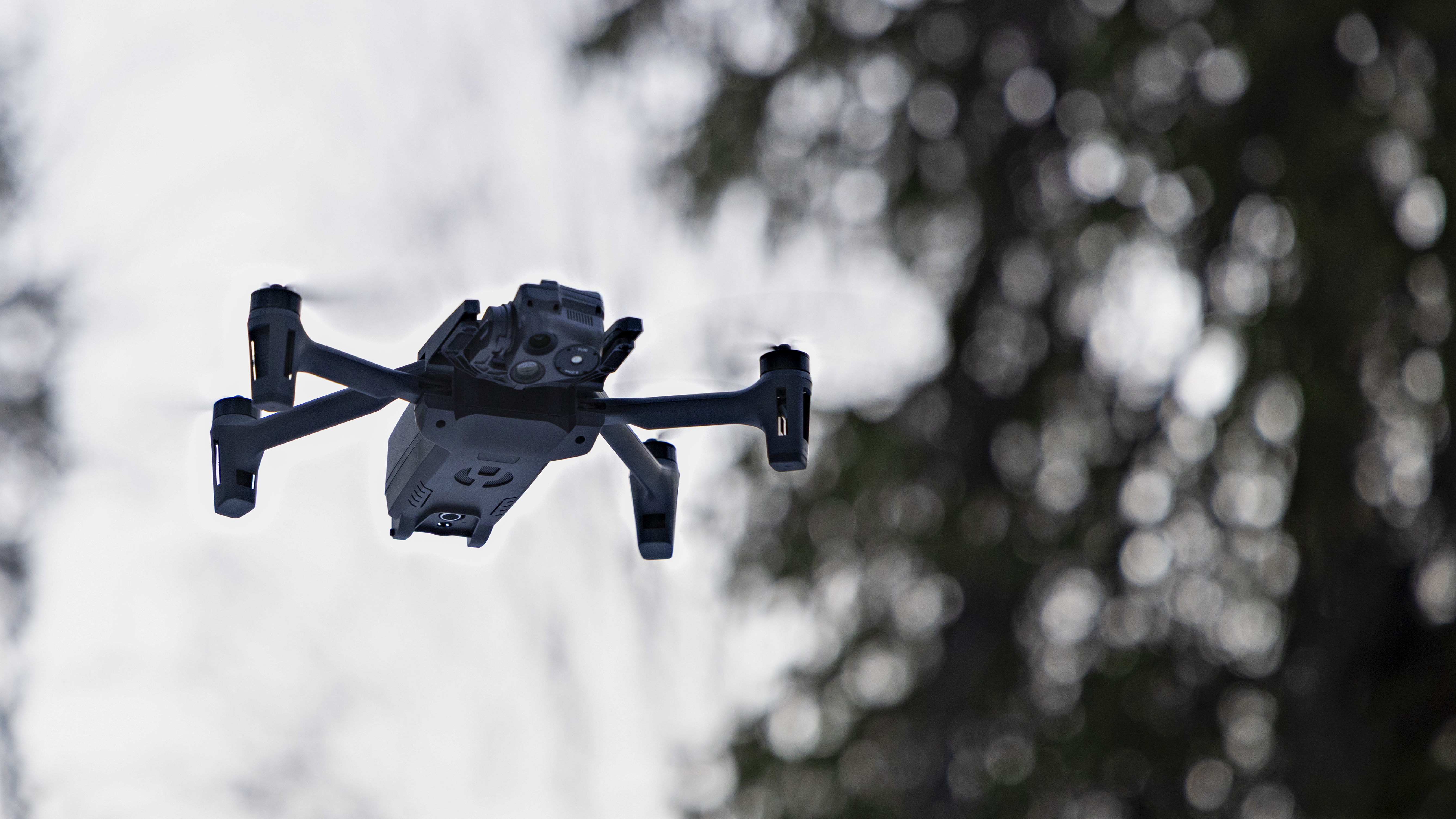 Parrot Anafi USA UAV in flight.