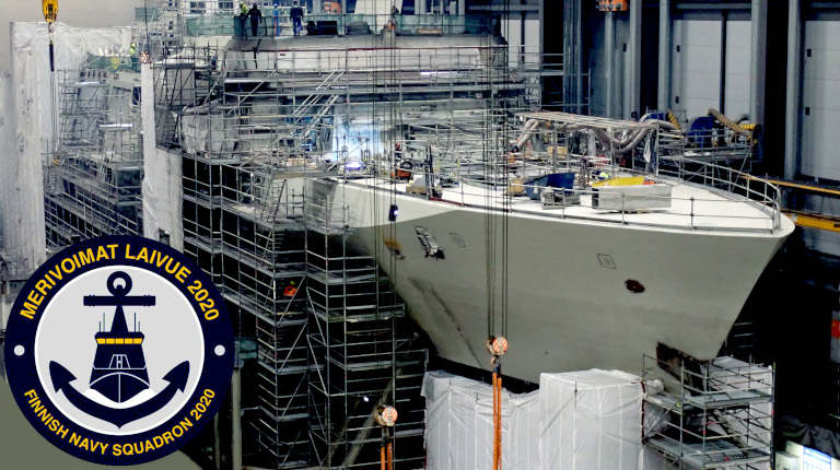 The second Pohjanmaa class corvette in the assembly hall 