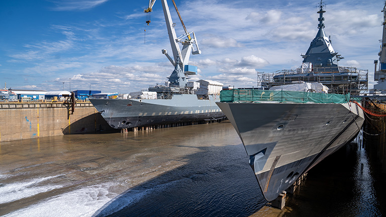 The second Pohjanmaa class corvette in the launch